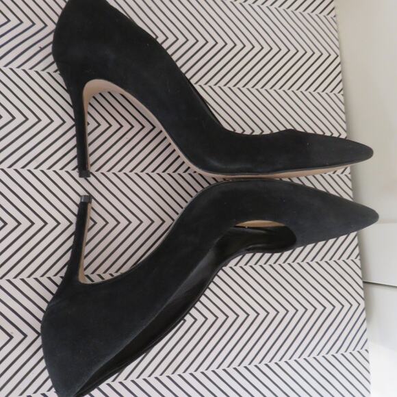 Schutz Lou Black Classic Suede Pump Stiletto Heel 7.5 Women's - Picture 5 of 9